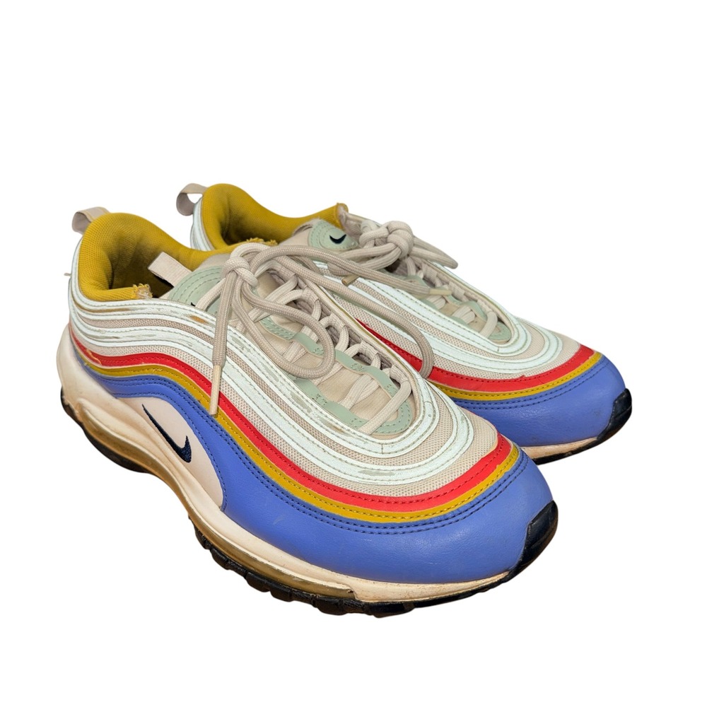 Nike Air Max 97 Womens 10 Pre-Owned Sneakers Multi-Color DH5724-100 Wavy Retro